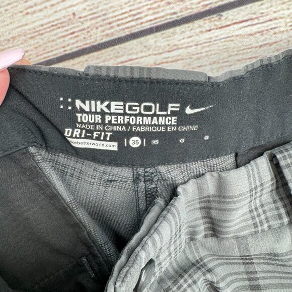 Nike Golf Tour Performance Dri Fit Shorts Men's Size 35 Gray‎ Plaid - Picture 5 of 8